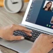 Business person on laptop