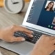 Business person on laptop