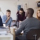 Group of coworkers collaborating
