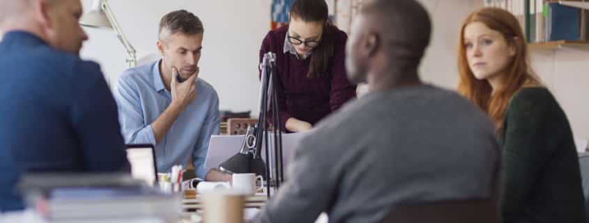Group of coworkers collaborating