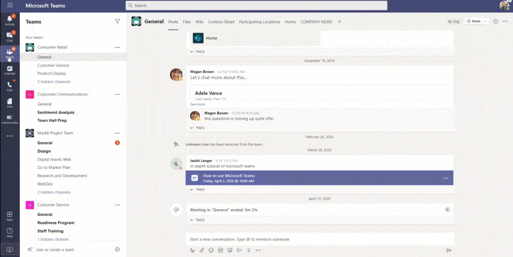 Animated image of the Microsoft Teams app.