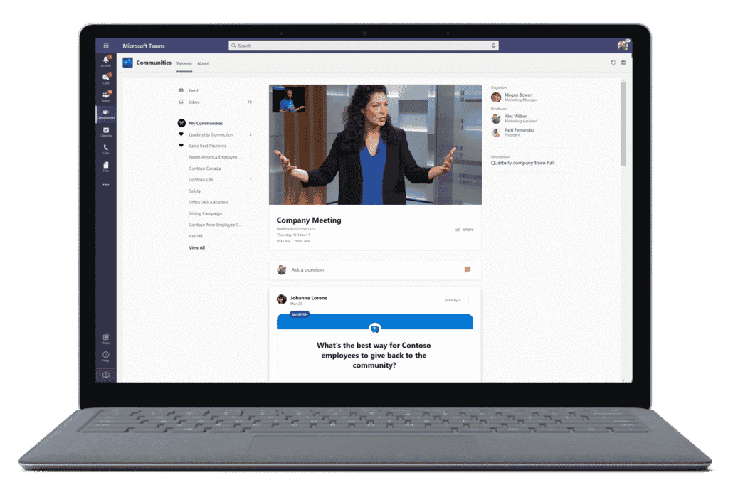 Image of a company meeting in Microsoft Teams.